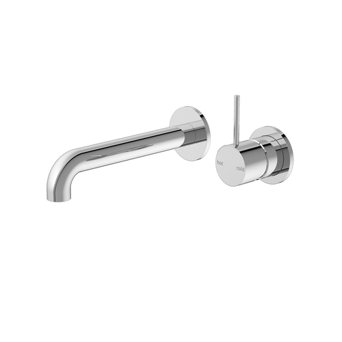 Mecca Wall Basin Mixer Up & Spout with Separate Back Plate 160mm Chrome