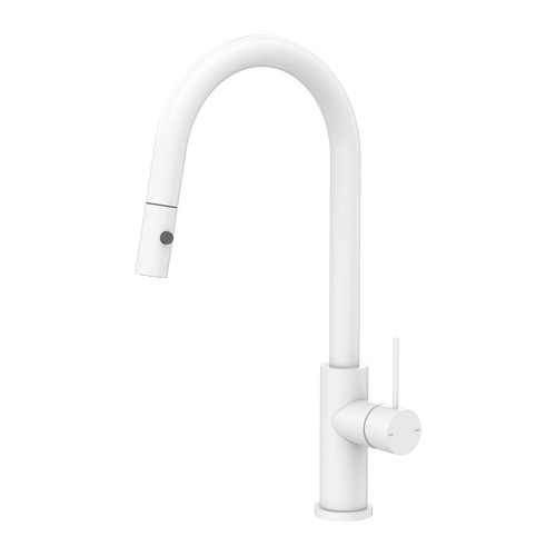 Nero Mecca Pull Out Sink Mixer With Vegie Spray Function Matte White NR221908MW