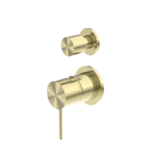 Nero Mecca Shower Mixer With Divertor Separate Back Plate Brushed Gold NR221911SBG