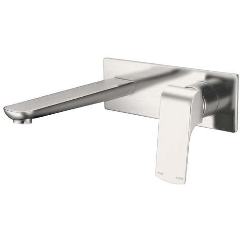 Fluire Enzo Wall Basin Mixer & Spout Brushed Nickel