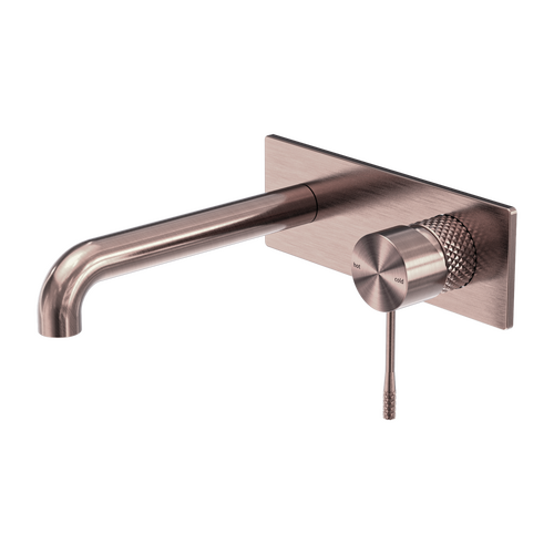 Nero Opal 120mm Wall Basin/Bath Mixer With Back Plate Brushed Bronze