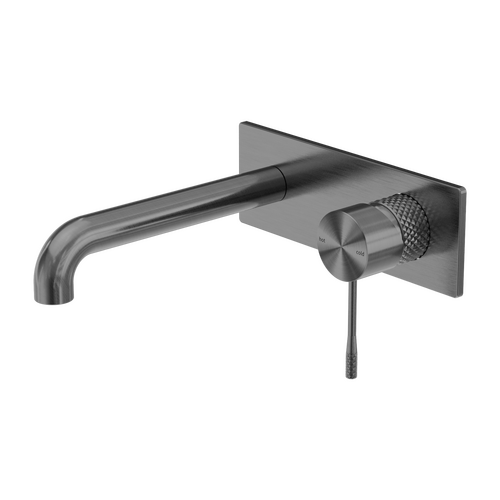 Nero Opal 120mm Wall Basin/Bath Mixer With Back Plate Graphite