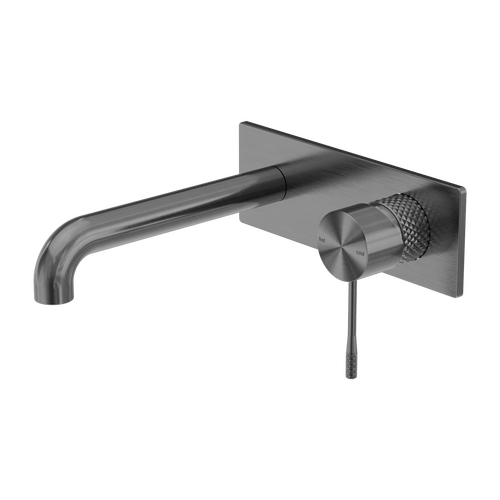 Nero Opal 185mm Wall Basin/Bath Mixer With Back Plate Graphite
