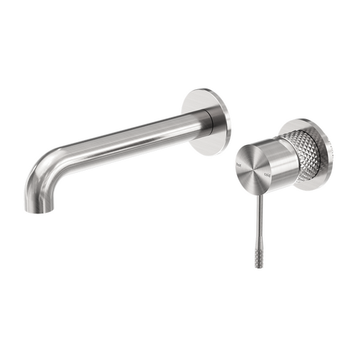 Nero Opal 120mm Wall Basin/Bath Mixer Separate Back Plate Brushed Nickel