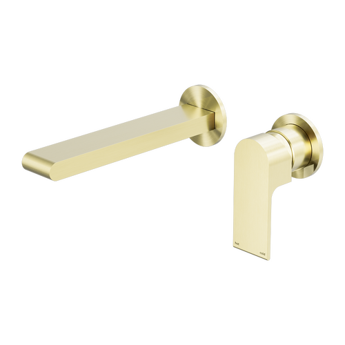Nero Bianca Wall Basin/Bath Mixer Separate Back Plate 187mm Brushed Gold