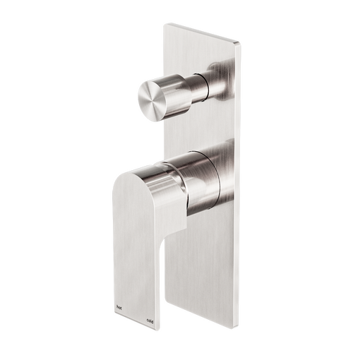 Nero Bianca Shower Mixer With Diverter Brushed Nickel NR321511aBN