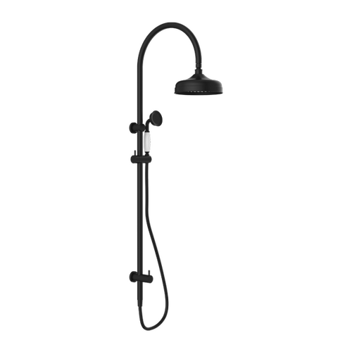 Nero York Twin Shower With White Porcelain Hand Shower Matte BlackNR69210501MB