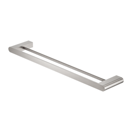 Nero Bianca Double Towel Rail 600mm Brushed Nickel