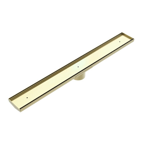 Nero NRFG001HSBG Tile Insert V Channel Floor Grate 89mm Outlet With Hole Saw Brushed Gold