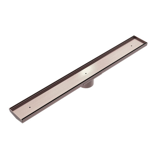 Nero NRFG001HSBZ Tile Insert V Channel Floor Grate 89mm Outlet With Hole Saw Brushed Bronze