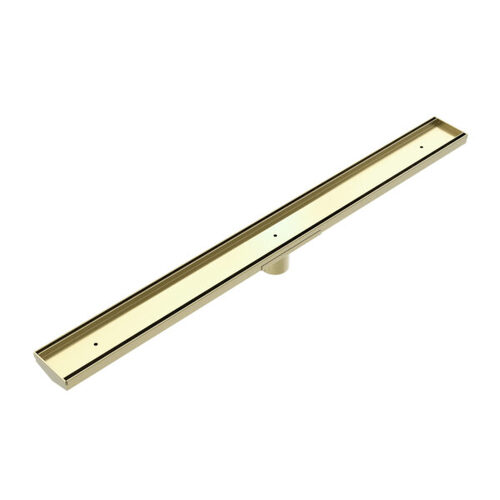 Nero NRFG002HSBG Tile Insert V Channel Floor Grate 50mm Outlet With Hole Saw Brushed Gold