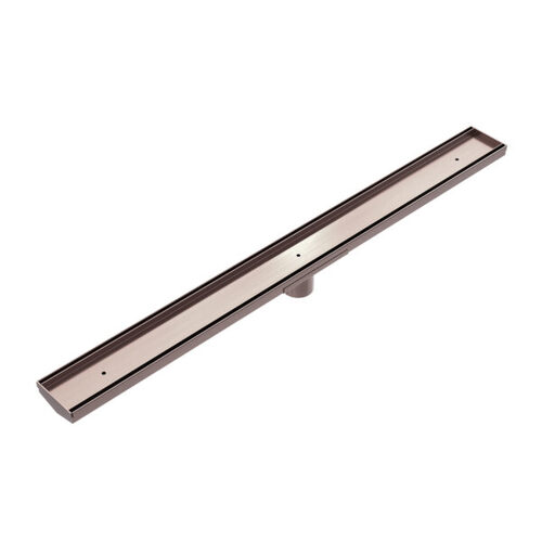 Nero NRFG002HSBZ Tile Insert V Channel Floor Grate 50mm Outlet With Hole Saw Brushed Bronze