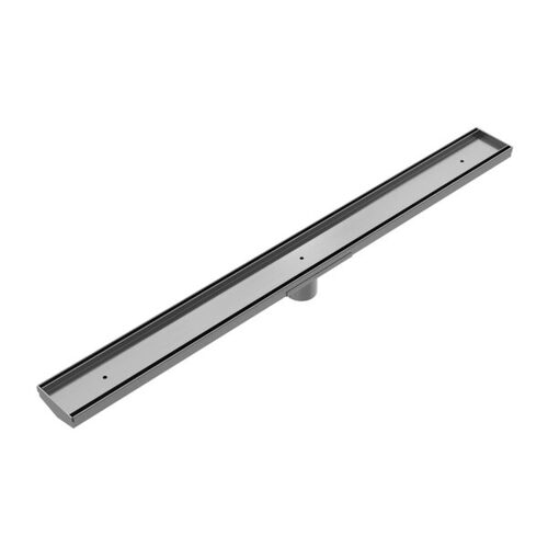 Nero NRFG002HSGM Tile Insert V Channel Floor Grate 50mm Outlet With Hole Saw Gun Metal