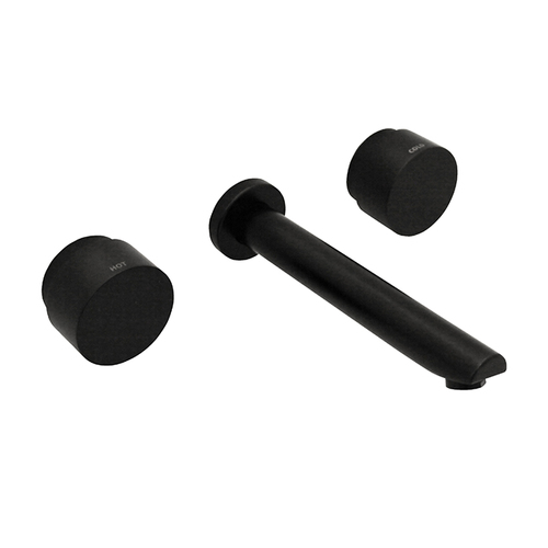 Linkware Loui 200mm Spout Solid Brass Matte Black Bath Set