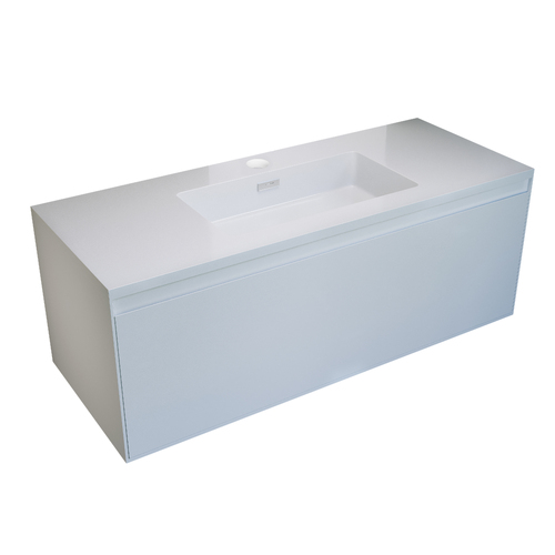 BelBagno Prado 1200mm Wall Rectanguler Bath Vanity Mounted Gloss White