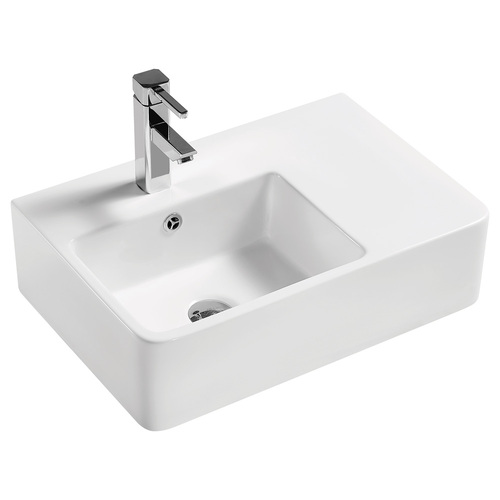 Fienza Delta Care Left-Hand Wall Basin Gloss White