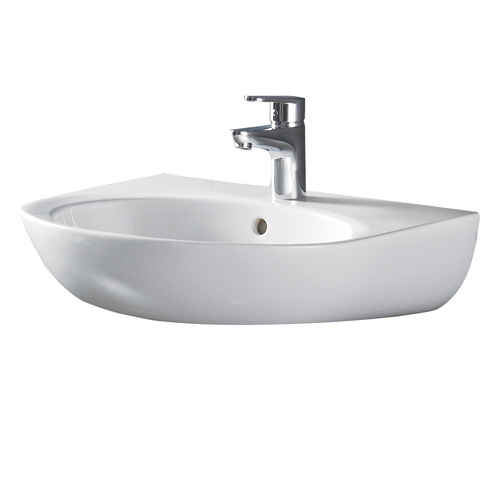 Fienza Stella Care 1 Tap Hole Wall Basin (No Shroud) Gloss White