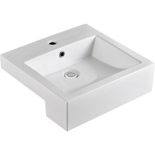 Fienza Jacinta Semi-Recessed 3 Tap Holes With Overflow Basin Gloss White