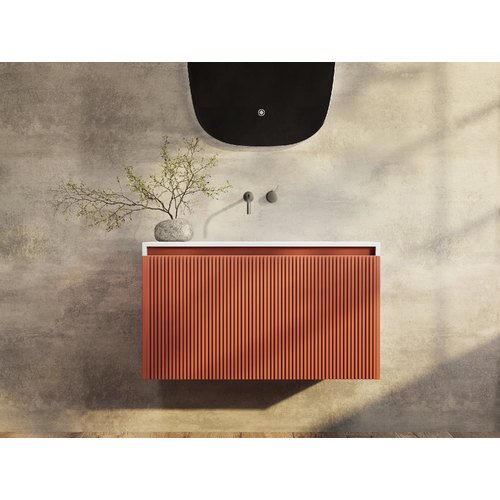 BelBagno Rimini 800mm Wall Hung Bath Vanity Mounted Potter's Clay