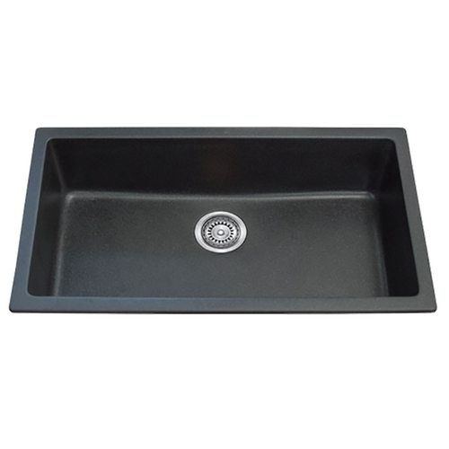 Project Black Granite 700 mm Single Bowl Sink Black