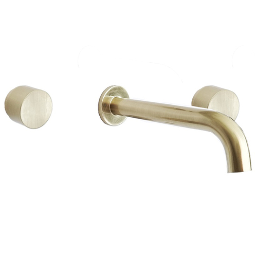 Pradus ?ÇÿCapri?ÇÖ Simply Round Spindles and Spout - Wall - Brushed Gold