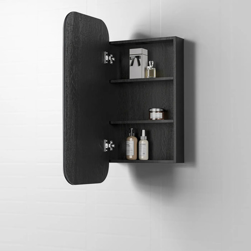 Otti Newport SSQ9045B 900mm Shaving Cabinet Soft Square Mirror Matte Black