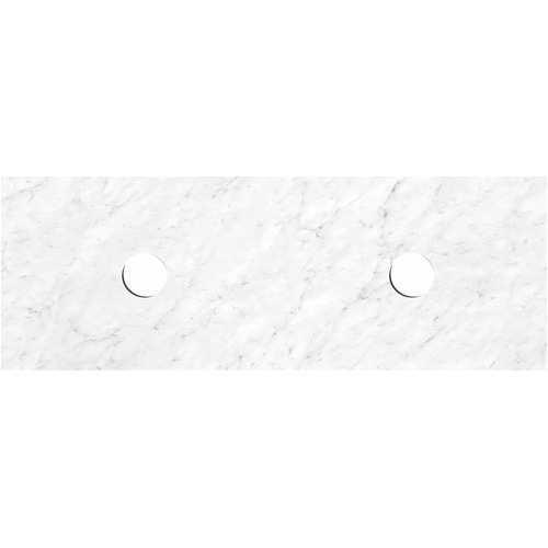 Otti Ultra Deluxe 1800mm Double Waste Holes Natural Carrara White Marble Stone Top