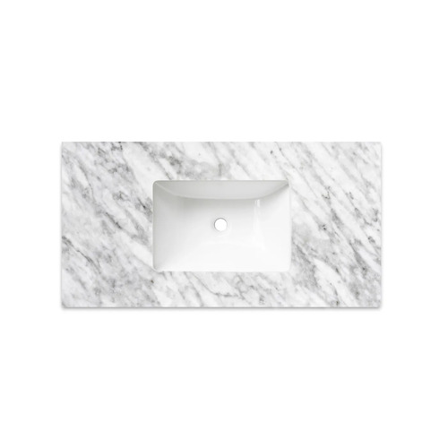 Otti Natural Carrara White Marble 900mm With Under Mount Cut Stone Top