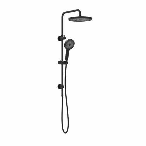 Linkware T7808BK Gabe 260mm Twin Shower With Rail Matte Black