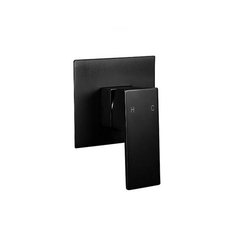 Linkware Lauren T8608BK Project Square Solid Brass Wall Mixer Matte Black