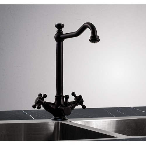 Puretec Tripla BL3 Undersink Filter Tap Matt Black, Heritage Handles, 33mm Dia