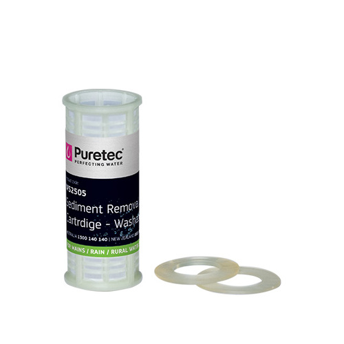 Puretec Washable Screen Sediment Removal Cartridge, 5 Inch, 250 Micron