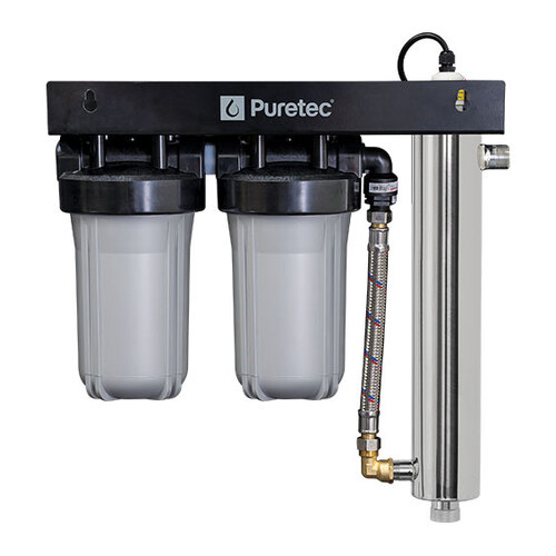 Puretec 10", 1" connection, Filtration & UV with Reversible Mounting Frame